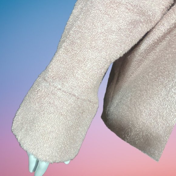 SCRUMPTIOUS SOFT PINK TERRY TOWEL HOODED SWEATSHIRT (SZ O/S) (NWOT) - Picture 7 of 10